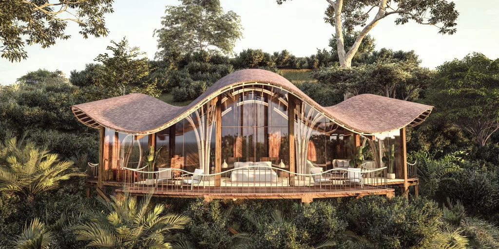 Eco-lodge overlooking the forest near Bwindi Impenetrable National Park
